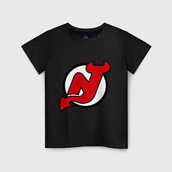 Футболка хлопковая детская New Jersey Devils, цвет: черный