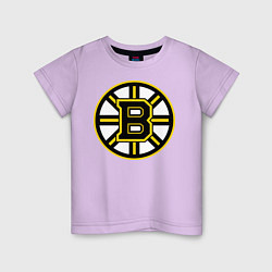 Футболка хлопковая детская Boston Bruins, цвет: лаванда