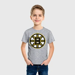 Футболка хлопковая детская Boston Bruins, цвет: меланж — фото 2