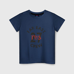 Футболка хлопковая детская Far East 27 Crew, цвет: тёмно-синий