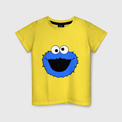 Футболка хлопковая детская Cookie Monster Face, цвет: желтый