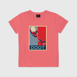 Футболка хлопковая детская Мистер Дудец, цвет: коралловый