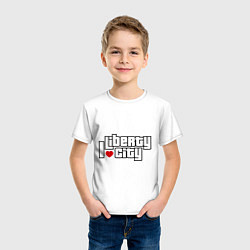 Футболка хлопковая детская I love Liberty city, цвет: белый — фото 2