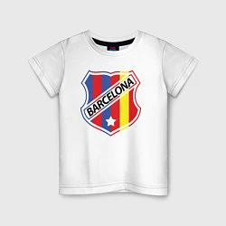 Футболка хлопковая детская Barcelona: old mark, цвет: белый