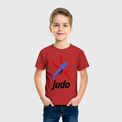 Футболка хлопковая детская Judo Emblem, цвет: красный — фото 2