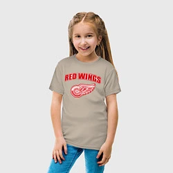 Футболка хлопковая детская Detroit Red Wings, цвет: миндальный — фото 2