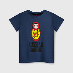 Футболка хлопковая детская Russian Barbie, цвет: тёмно-синий