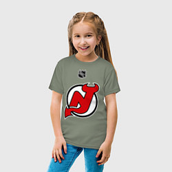 Футболка хлопковая детская New Jersey Devils: Kovalchuk 17, цвет: авокадо — фото 2