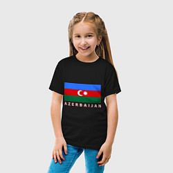 Футболка хлопковая детская Азербайджан, цвет: черный — фото 2
