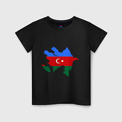 Футболка хлопковая детская Azerbaijan map цвета черный — фото 1