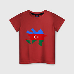 Футболка хлопковая детская Azerbaijan map, цвет: красный
