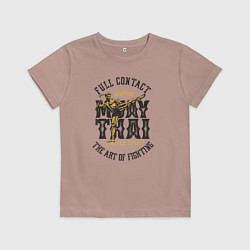Футболка хлопковая детская Муай Тай фулл-контакт, цвет: пыльно-розовый