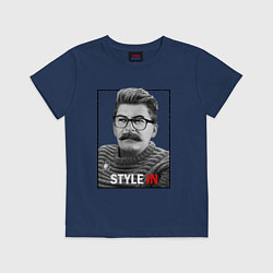 Футболка хлопковая детская Stalin: Style in, цвет: тёмно-синий