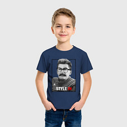 Футболка хлопковая детская Stalin: Style in, цвет: тёмно-синий — фото 2