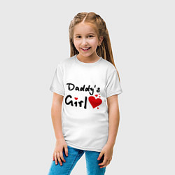 Футболка хлопковая детская Daddys Girl, цвет: белый — фото 2