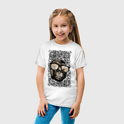 Футболка хлопковая детская Шимпанзе арт, цвет: белый — фото 2