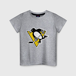Футболка хлопковая детская Pittsburgh Penguins, цвет: меланж