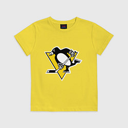 Футболка хлопковая детская Pittsburgh Penguins, цвет: желтый