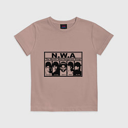 Футболка хлопковая детская NWA, цвет: пыльно-розовый