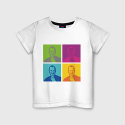 Футболка хлопковая детская Steve Jobs: Pop Art, цвет: белый