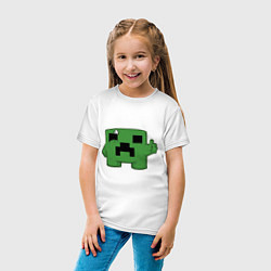 Футболка хлопковая детская Minecraft Green, цвет: белый — фото 2