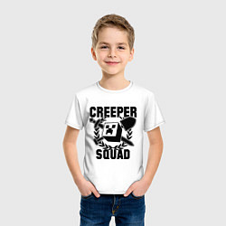 Футболка хлопковая детская Creeper Squad, цвет: белый — фото 2