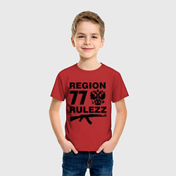 Футболка хлопковая детская Region 77 Rulezz, цвет: красный — фото 2
