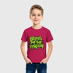 Футболка хлопковая детская Bring me the horizon, цвет: маджента — фото 2