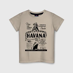 Футболка хлопковая детская Havana Cuba, цвет: миндальный