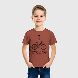 Футболка хлопковая детская I love cycling, цвет: кирпичный — фото 2