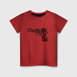 Футболка хлопковая детская Pulp Fiction Gun, цвет: красный
