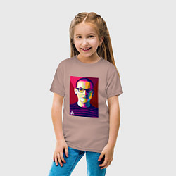 Футболка хлопковая детская Chester Polygons, цвет: пыльно-розовый — фото 2