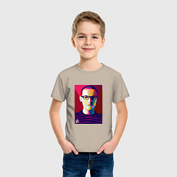 Футболка хлопковая детская Chester Polygons, цвет: миндальный — фото 2