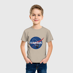 Футболка хлопковая детская Tardis NASA, цвет: миндальный — фото 2