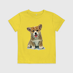 Футболка хлопковая детская Песик коржик, цвет: желтый