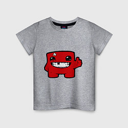 Футболка хлопковая детская Super Meat Boy, цвет: меланж