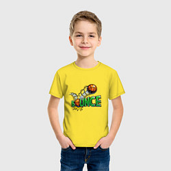 Футболка хлопковая детская Баскетбол, цвет: желтый — фото 2