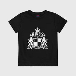 Футболка хлопковая детская Kings are born in September, цвет: черный