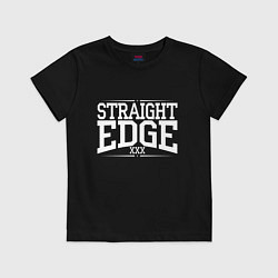 Футболка хлопковая детская Straight edge xxx, цвет: черный