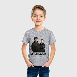 Футболка хлопковая детская Sherlock, цвет: меланж — фото 2