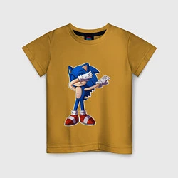 Футболка хлопковая детская Sonic dab, цвет: горчичный