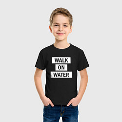 Футболка хлопковая детская 30 STM: Walk on water, цвет: черный — фото 2