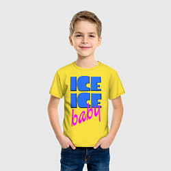 Футболка хлопковая детская Ice ice baby, цвет: желтый — фото 2