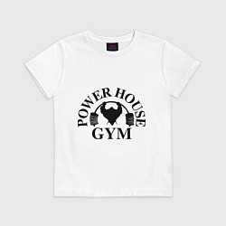 Футболка хлопковая детская Power House Gym, цвет: белый