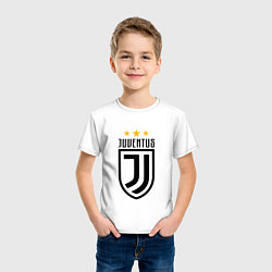Футболка хлопковая детская Juventus FC: 3 stars, цвет: белый — фото 2