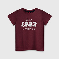 Футболка хлопковая детская Limited Edition 1983, цвет: меланж-бордовый