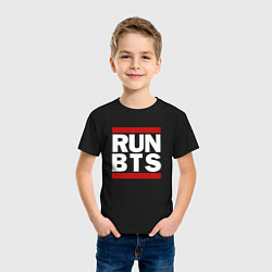 Футболка хлопковая детская RUN BTS, цвет: черный — фото 2
