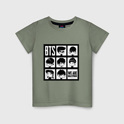 Футболка хлопковая детская BTS: We are bulletproof, цвет: авокадо