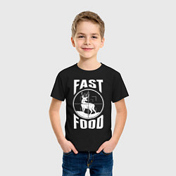Футболка хлопковая детская FAST FOOD олень в прицеле, цвет: черный — фото 2