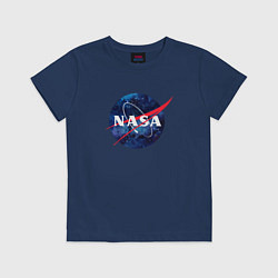 Футболка хлопковая детская NASA: Cosmic Logo, цвет: тёмно-синий